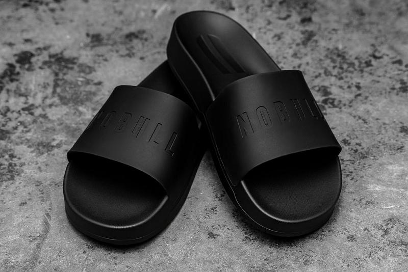 Black Nobull Adjustable Men\'s Slides | CA E1191B